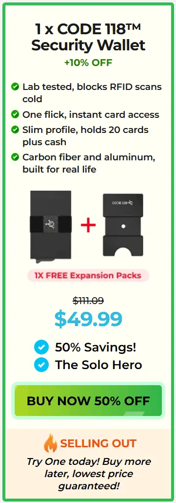 Code 118 Wallet Pricing